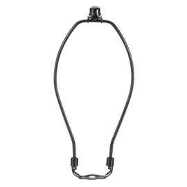 YOKIVE 10 Inch Lamp Harp, Detachable Lamp Shade Holder with 3/8 Standard Saddle and Lamp Shade Finial Heavy Duty Lamp Shade Bracket for Table Lamp Floor Standing Lamps, Black