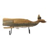 YUMBOR Rustic Wooden Nautical Hanging Whale Wall Hook, Distressed Storage