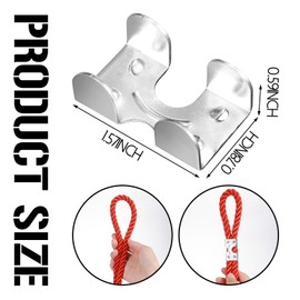 MorningRo 40 Pcs Stainless Steel Double Rope Clamps Heavy Duty Double Clips Loop End Clip Fits 3/8 Inch to 1/2 Inch Twisted or Braided Ropes