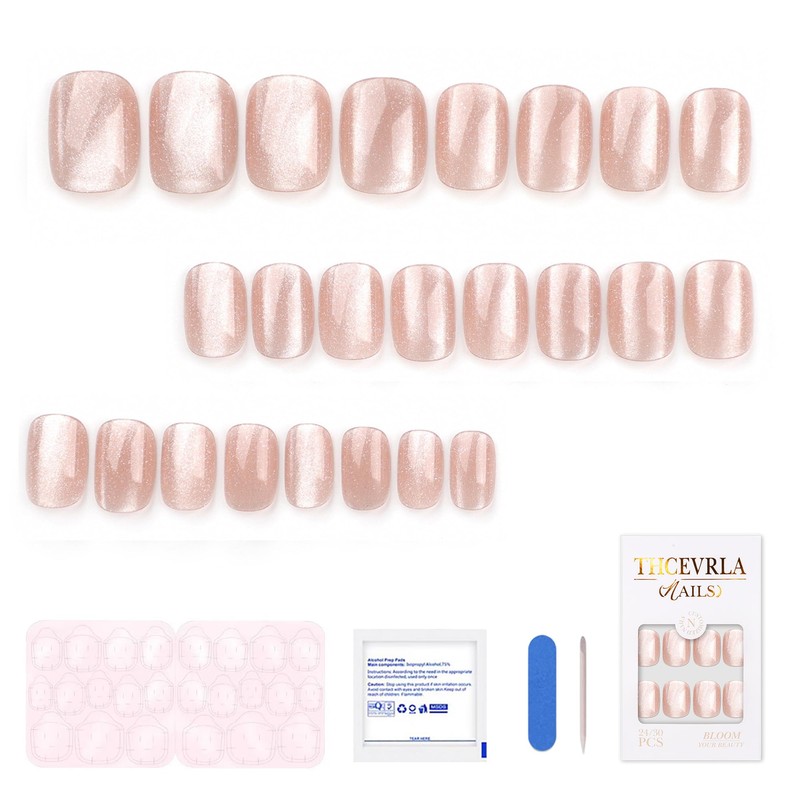 THCEVRLA Nail Tip - Nude Pink, Handmade Nail Tips, Short