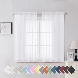 Aiyufeng - Juego de cortinas translúcidas en 2 paneles, cortinas verticales con bolsillo para barra, para sala, dormitorio, cocina, baño, 101.5 cm de 