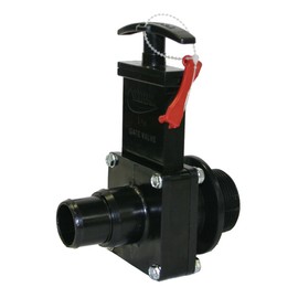 Valterra 7134X ABS Gate Valve, Black, 1-1/2" MPT x Step Down, w/ Gate Keeper