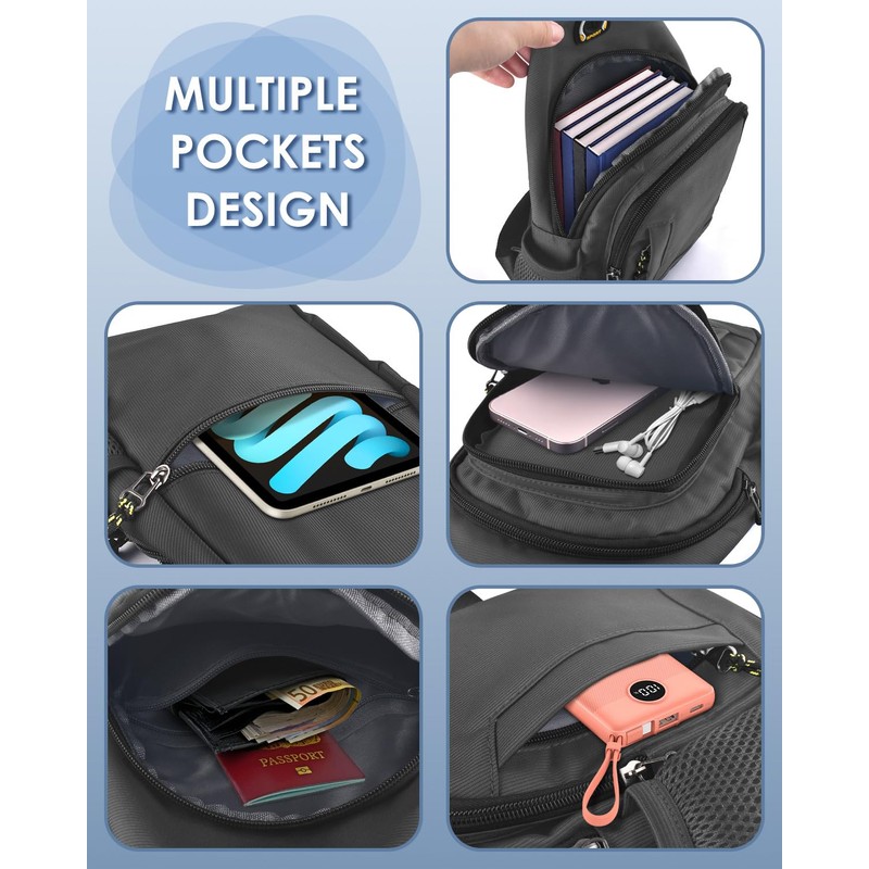 BROTOU Chest Bag Shoulder Bag Men's Shoulder Bag Small Sling