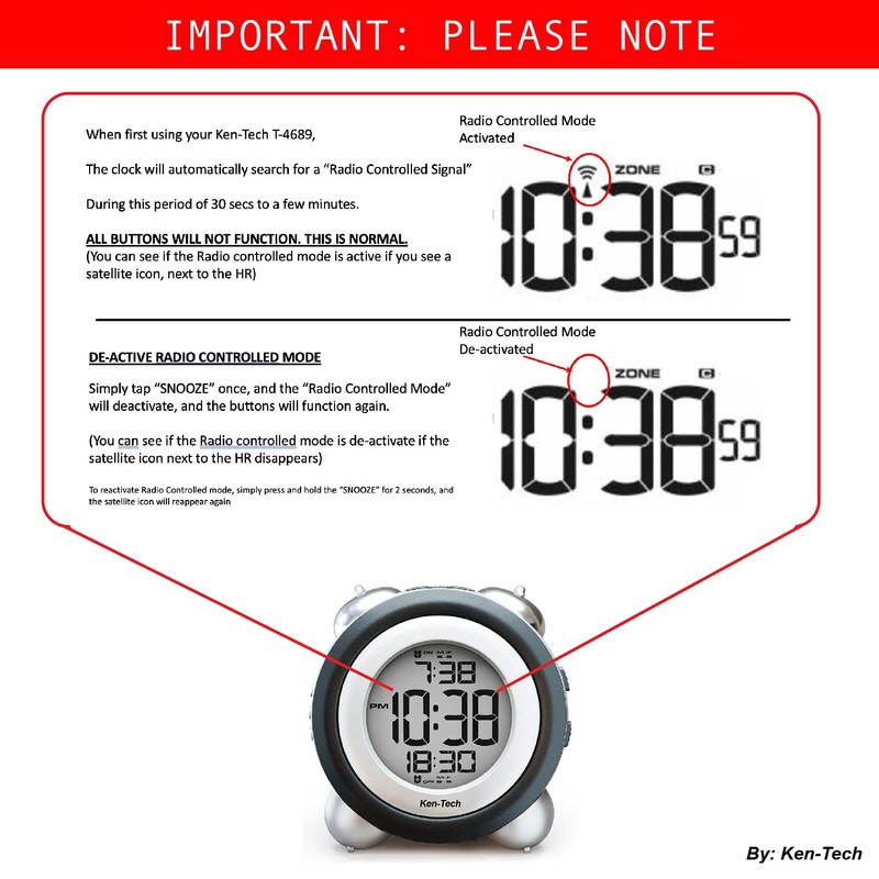 Sonnet Twin Bell Digital Alarm Clock - Very Loud Alarm