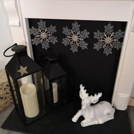 Elegance by Snow White Decorative 30cm Hanging Glitter Snowflake, Gold Acrylic