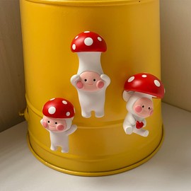 Cartoon Mushroom Fridge Magnets, Red Mushroom Refrigerator Magnets, Cute Refrigerator Magnets Stickers for Home Office Whiteboard Decoration - 3 PCS
