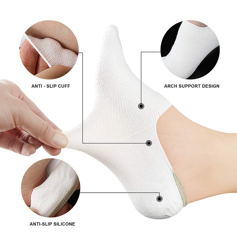 Wernies - Calcetines bajos antideslizantes para mujer, línea plana para
