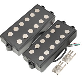 Artec MMC6 Ceramic Magnet Soapbar Style Bass Pickup Neck Bridge Pickups Set 14.6K for 6-String MusicMan Style Bass, Black