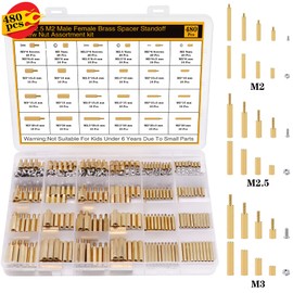 Csdtylh 480Pcs M2 M2.5 M3 Motherboard Standoffs&Screws&Nuts Kit, Hex Male-Female Brass Spacer Standoffs, Laptop Screws for DIY Computer Build, Electronic Projects, Raspberry Pi, Circuit Board etc.