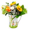 Hand Made Italian Ceramic Jug Large Jug with Flower Meadow