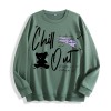 Chill Out Teddy Bear Graphic Crewneck Sweatshirt, US Warehouse, 6