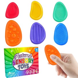 Fidget Toys Sensory Stones Set of 6 - Sensory Toy Anti-Stress Toy, Sensory Worry Stones, Silent Sensory Stones for ADD/ADHD/Autism, Sensory Stones Concentration Children