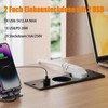 HITRENDS Tischsteckdose mit 2 USB und 2-Fach Steckdosenleiste, 2m Kabel,