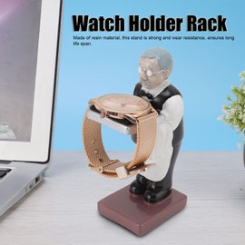 TOPINCN Men's Watch Stand, Resin Watch Stand, Cute Figure Model, Modern Multifunctional Watch Holder Frame for Jewellery, Necklace, Bracelet (Old Housekeeper L)