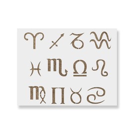 Zodiac Symbols Stencil - Reusable Stencils for Painting - Mylar Stencil for DIY Projects and Crafts