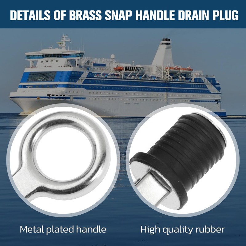 Nayciiy 2 Pcs Boat Plug Snap Handle Boat Drain Plug