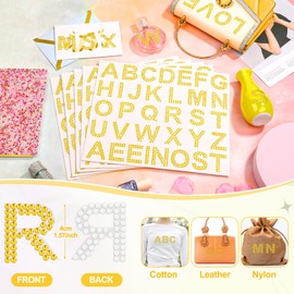 170 Pieces Rhinestone Letters Stickers, 5 Sheets Glitter Self Adhesive Diamond Alphabet Stickers Silver Bling Crystal Letter Stickers Gemstone Border Stickers for DIY Craft Decors Clothes Bags Hats