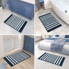 Biscpro Bath Mat Rug Extra Soft and Absorbent Fluffy Striped