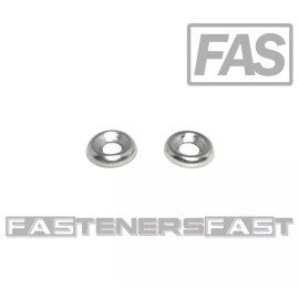 FAS (100) #8 Stainless Steel Finishing Washers Cup Washers - 316 Marine Grade