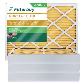 Filterbuy 24x30x4 Air Filter MERV 11 Allergen Defense (4-Pack), Pleated HVAC AC Furnace Air Filters Replacement (Actual Size: 23.50 x 29.50 x 3.75 Inches)