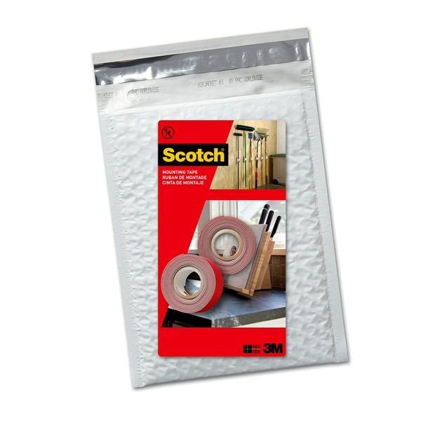 Scotch Outdoor Mounting Tape, 1-in x 60-in, Holds up to 15 lbs, Gray, 2-Rolls, Ships in e-commerce packaging