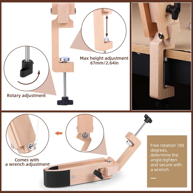 Yizzvb Stitching Pony, Leather Stitching Pony Clamp-Table Desktop Pony Horse