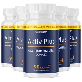 Aktiv Plus Capsules | Proven Ingredient Combination - with Plant Extracts, Vitamins and Minerals | 90 Capsules Content 5x