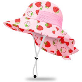 Toddler Baby Sun Hat Kids Summer UPF 50+ for Boys Girls Adjustable Beach Hats with Bucket Wide Brim Age 1-7 Years