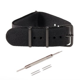 Jumpsunfun NATO Belt, 0.6 inch (16 mm), 0.7 inch (18 mm), 0.8 inch (20 mm), 0.9 inch (22 mm), Nylon Military Watch Band, Watch Replacement Bell (Replacement Instruction Manual, Replacement Tool