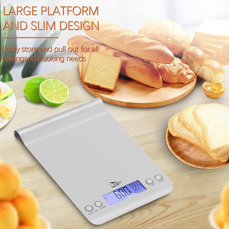 Kitchen Scale, Uten Digital Kitchen Scales Ultra Slim Multifunction Stainless