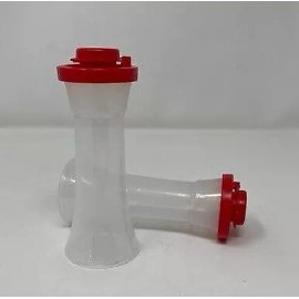 Tupperware NEW Tupperware  Salt & Pepper Shakers Set of  2  ~ Different colors and design - Clear and Red
