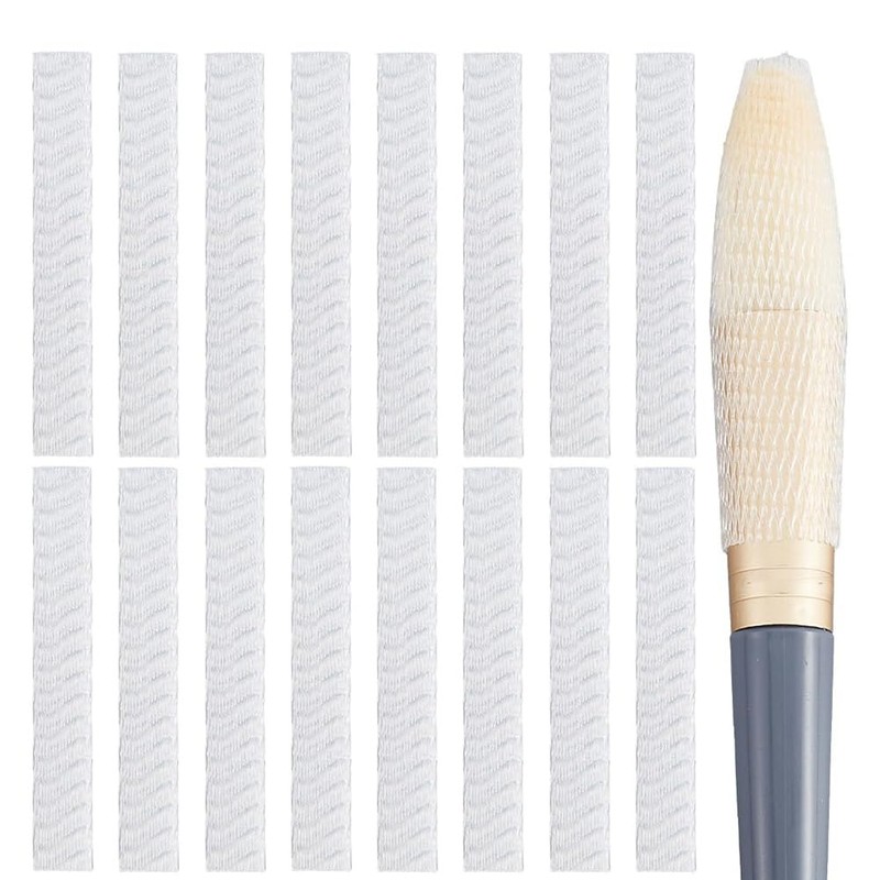 Comphic 200Pcs Makeup Brush Pen Guard Protector White Net Reusable