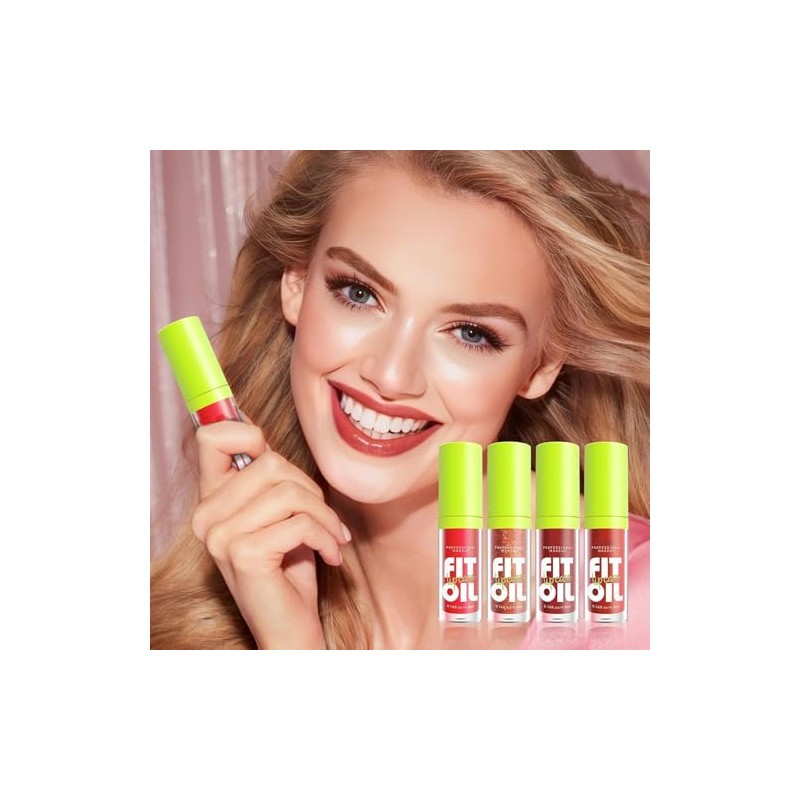 LUHI 4 Colors Esmalte de labios con aceite de ,