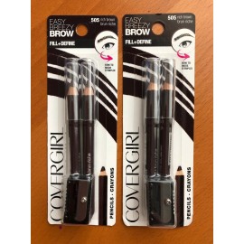 CoverGirl Easy Breezy Brow, Fill+Define Pencils 505 Rich Brown 2x2=4 pencils