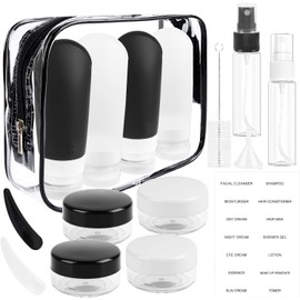 Contenedor De Tamaño De Viaje, Juego De 16 Botellas De Viaje De Silicona, botellas de viaje rellenables, a prueba de fugas, exprimibles, adecuadas para viajar, para el hogar, accesorios (A款)