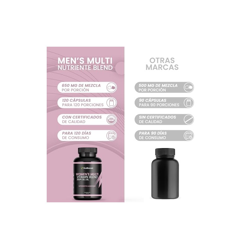 NuBoost Multivitamínico Mujer - 120 Cápsulas para 4 Meses -
