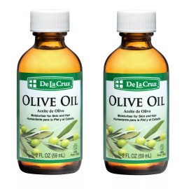 De La Cruz Pure Olive Oil, Non-GMO, Bottled in USA 2 FL OZ.  (2 BOTTLES)