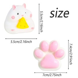 3 Pcs Taba Squishy, Hamster Toys, Stress Toy, Clever Design, Compact and Easy to Carry, Pinch Toy, Fidget Squeeze Toy, Suitable for Stress Relief Children and Adults Birthday Gifts