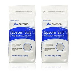 스완 식용 앱섬 솔트 마그네슘 설페이트 16oz(454g) X 2개 Swan Epsom Salt Swan Epsom Salt Magnesium Sulfate 16oz (454g) X 2 Bags