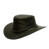 Outbacker Cowboy Leather Hat with Round Cord and Curved Brim