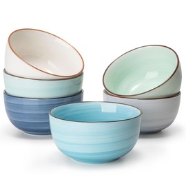 Sweese 4 Oz Porcelain Bowls Set - 6 Pack Mini Dipping Dessert Bowls, Microwave Dishwasher Safe, Multicolor