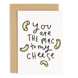 Old English Co. Mac To My Cheese Valentine's Day Card for Her Him - Fun Wedding Anniversary Card for Wife, Husband, Boyfriend, Girlfriend - Playful Cute Card for Partner | Blank Inside with Envelope