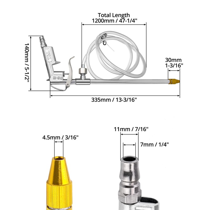 QWORK Spray Gun, 2 Pack Aluminum Pneumatic Air Engine Cleaning
