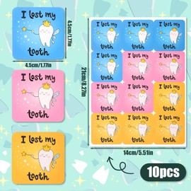 120pcs I Lost My Tooth Stickers, Tooth Stickers Lovely Dental Fairy Oral Stickers Magic Teeth Stickers for Kids Rewarding Decorations Encouragement Lost Tooth Decal Stickers for Kids