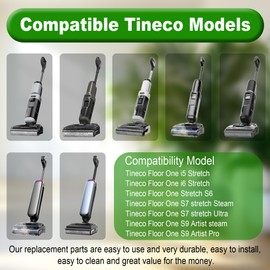 Roller Brush and Filter Replacement Parts, Compatible with Tineco Floor One Stretch S6,Switch S6,S7 Stretch Ultra,i5 Stretch,i6 Stretch,S9 Artist steam,S9 Artist Pro Cordless Wet Dry Vacuum Cleaner