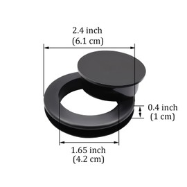ZXUEZHENG 2 Pieces 2 Inch Silicone Umbrella Hole Ring Plug and Cap Set for Glass Outdoors Patio Table Deck Yard (Silicone,Black)