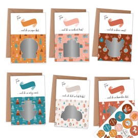 Papierdrachen 6 Folding Cards for Scratching at Christmas in DIN A6 - with 6 Wrapping Paper Envelopes and Matching Decorative Stickers - Send Unique Christmas Post - Boho - Set 01