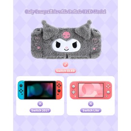 Kuitmor Plush Case for Switch OLED, Hard PC Case, Scratch Resistant and Shock Absorbing Switch OLED Cover with Stand