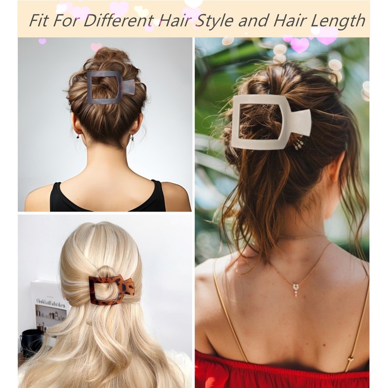 6 Pack Flat Hair Clips for Women Lay Down Claw