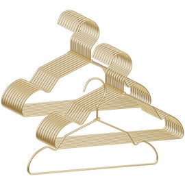 VWV 20 Pack Baby Hangers - 12.6 Inch Aluminum Non-Slip Kids Hangers for Nursery Toddler Clothing, Small Childrens, for Pants Coats Skirts (Gold)